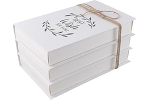 Simple Rustic Decorative Books for Home Decor, 3-Pack Folding Simulation Book Ornaments Made of Gray Board Paper, Requires As
