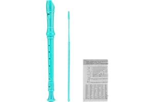 SJOYS ENGIEGEE 8-Hole Soprano Descant Recorder Kids Music Flute with Cleaning Rod & Case Bag For School Student Home Entertainment Green