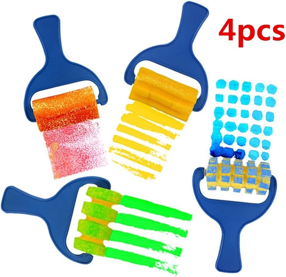 4Pcs Sponge Paint Roller DIY Kids Art Painting Tool Toy Preschool