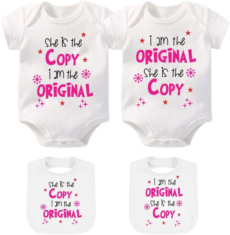 YSCULBUTOL Baby Twin Bodysuit Perfect Together Twin Best Friend Bacon Eggs Twins Set Double Baby Twin Cute