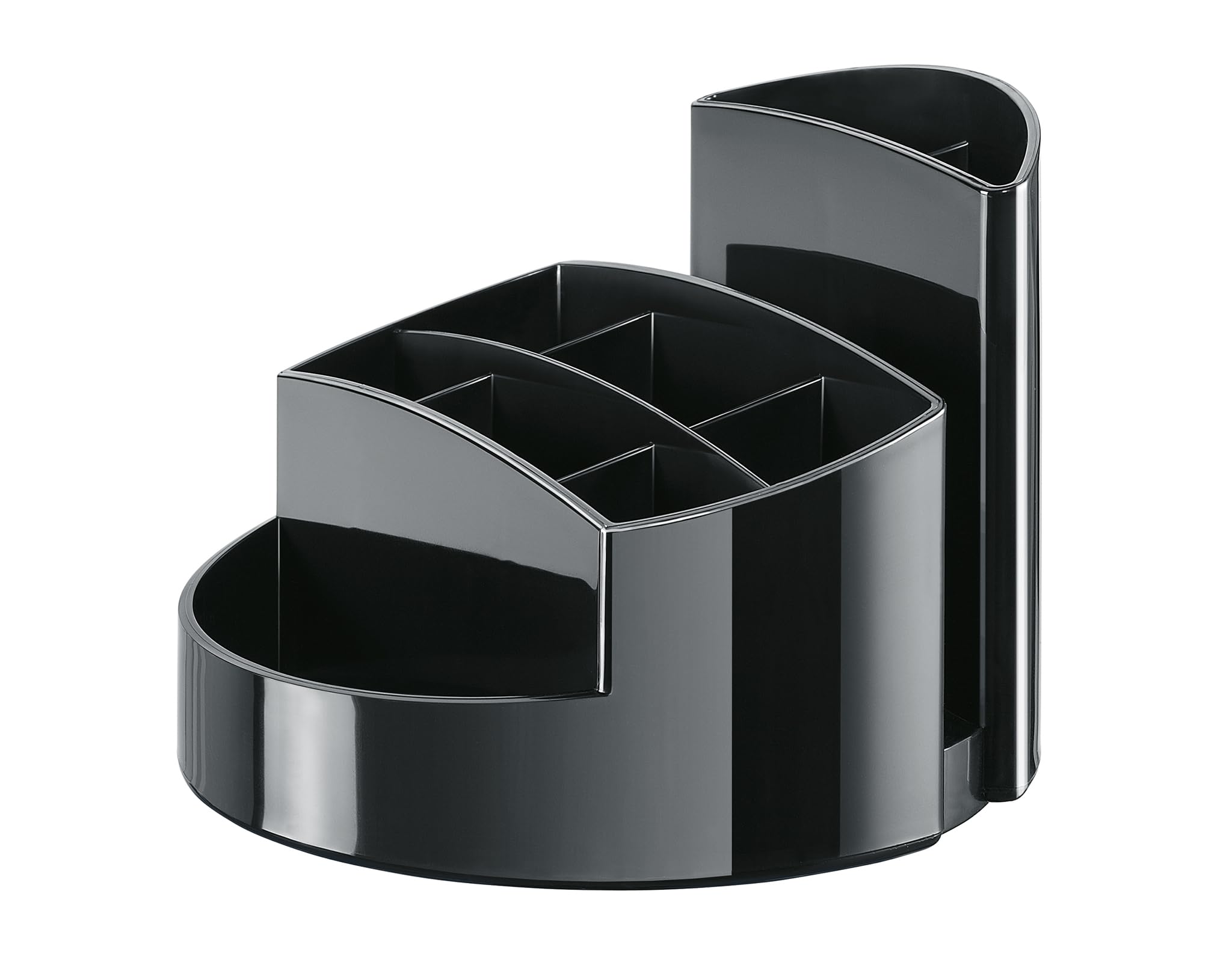 HAN 17460-13, RONDO Desk tidy. Elegant, glossy, premium quality with 9 compartments, black