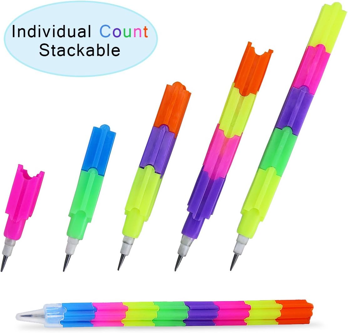 BBLIKE 24pcs Stackable Strong Pencils Party Favor Giveaway Pencil