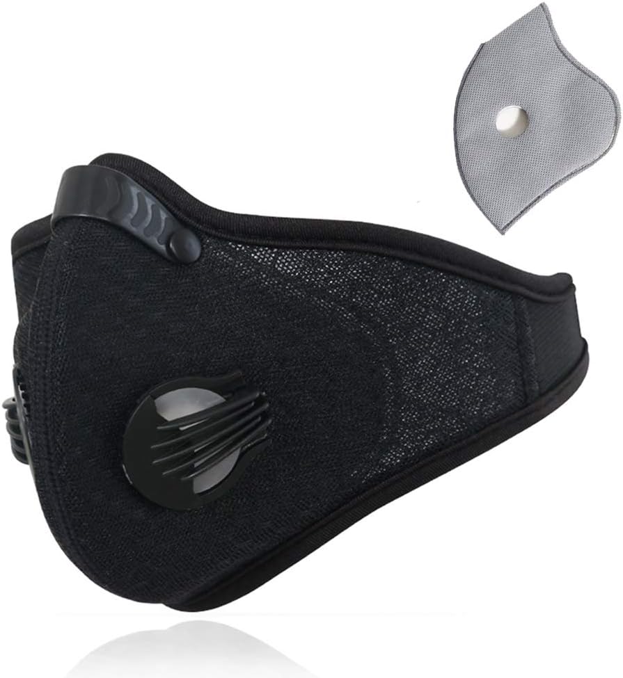 Novemkada Dustproof Masks - Activated Carbon Dust Mask with Extra Filter Cotton Sheet Exhaust Gas, Pollen Allergy, PM2.5, Running, Cycling, Outdoor Activities