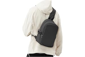 SEAFEW Small Black Sling Crossbody Bag for Men Women, Tactical Backpack Shoulder Daypack Mini Anti-Theft Motorcycle Chest Bags, Small One Strap Backpack for Casual Travel Hiking Outdoor Sports