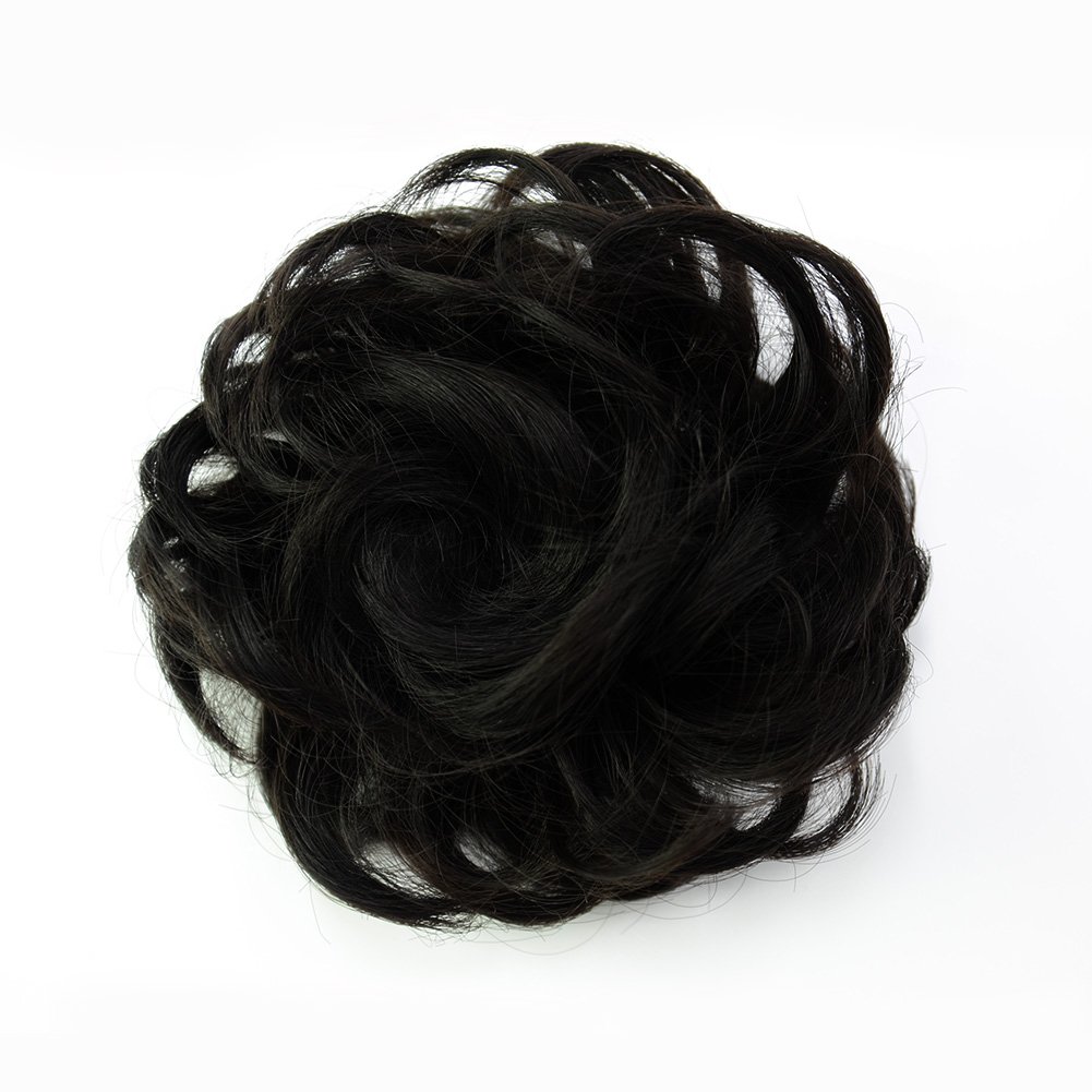 Qileyi Synthetic Chignon Hair Curly Updo Hair Bun Donut Extension