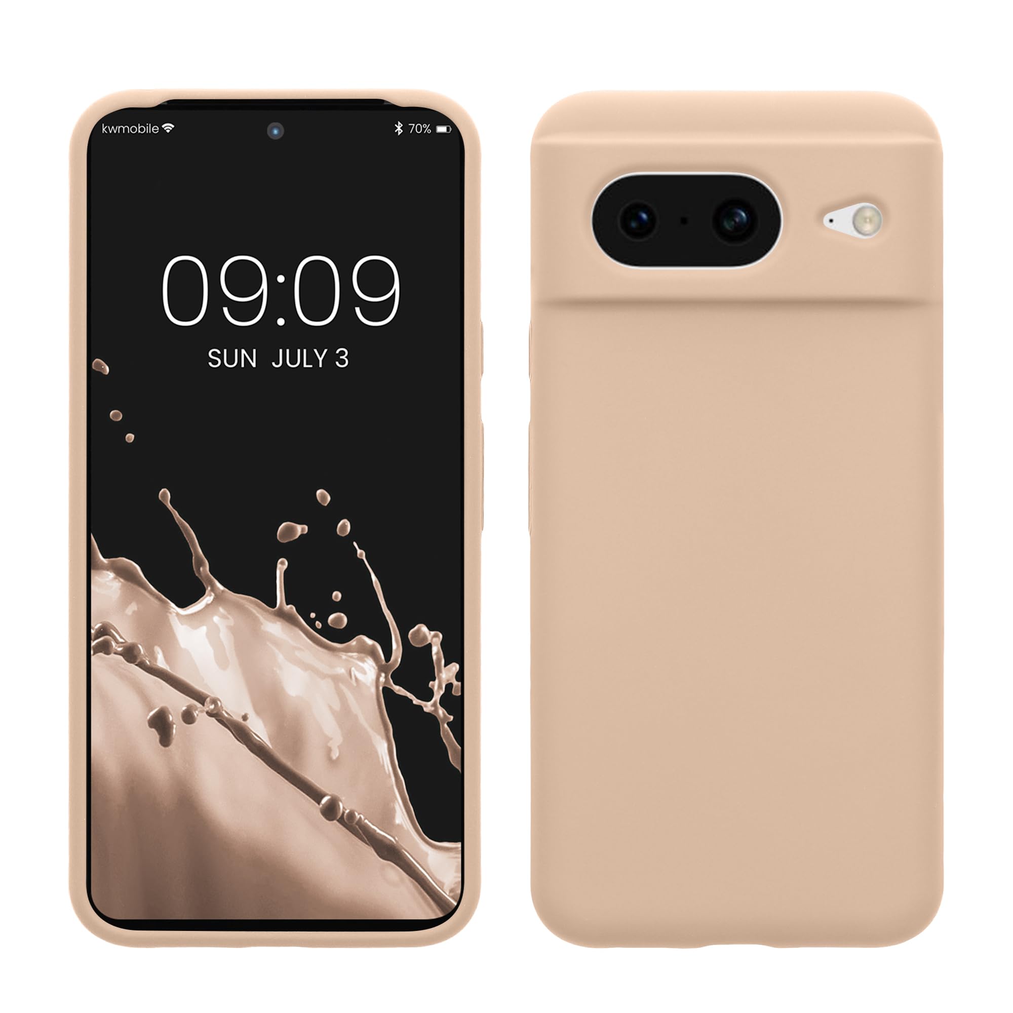 kwmobile Case Compatible with Google Pixel 8 Case - TPU Silicone Phone Cover with Soft Finish - Pastel Peach