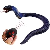 Tipmant RC Snake Infrared Remote Control Cobra Fake Realistic Naja Animal Crawling Vehicle Scary Trick Kids Halloween Christmas Prank Toys Birthday Gifts (Blue)