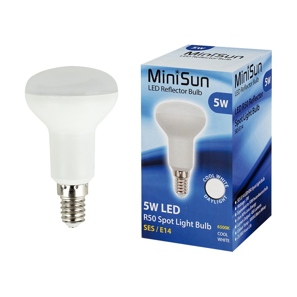 Pack of 2 MiniSun 5w SES E14 R50 Reflector Energy Saving LED