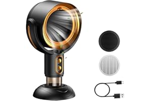 Rewdut Smoke Purifier for Smoking Indoors, Portable Range Hood for Cooking, Detachable puff hide Purifier Fan and Washable Smoke Filter for Indoor BBQ,Hot Pot, Extractor Hood (Black-gold)