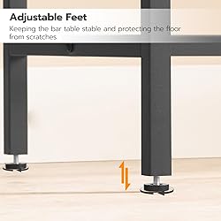 HOOBRO Bar Table with Charging Station, Rectangular