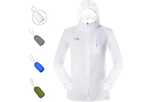 DOOY Sun Protection Jacket Ultra Light Thin Breathable Packable Outdoor Cycling Jacket Hoodie Skin Clothing for Men & Women