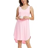 GYS Bamboo Viscose Sleeveless Nightgowns for Women, Soft Tank Top Sleep Shirt, Lightweight Sleepwear Comfy Nightdress Pajamas