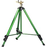 Wexo Palindrog Impact Sprinkler on Tripod Base, Heavy Duty Adjustable Zinc Sprinkler Head for Lawn Yard Garden, 360 Degree Large Area Irrigation, 3/4" Connector Extension Legs Flip Locks