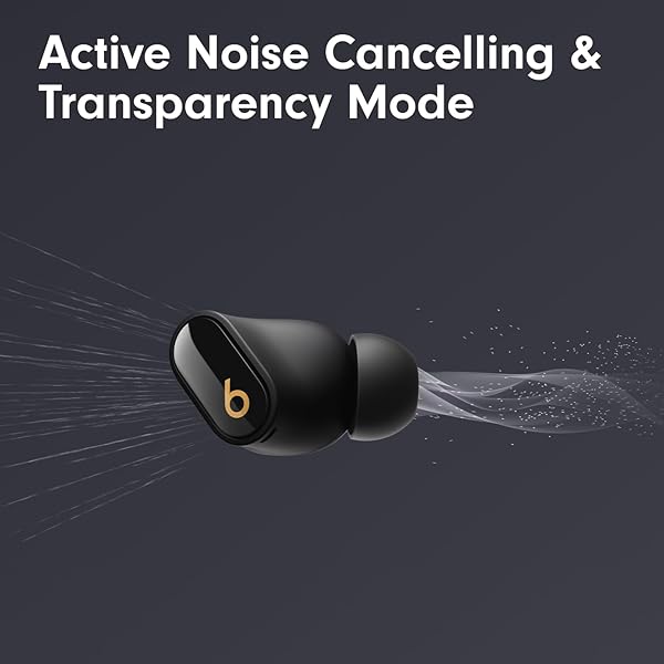 BEATS STUDIO BUDS + | TRUE WIRELESS NOISE CANCELLING EARBUDS, ENHANCED APPLE & ANDROID COMPATIBILITY, BUILT-IN MICROPHONE, SWEAT RESISTANT BLUETOOTH HEADPHONES, SPATIAL AUDIO – BLACK/GOLD
