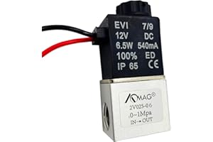 AOMAG® 1/8" NPT DC 12V Electric Solenoid Valve 2 Way Water Air Valve Normally Closed