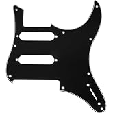 Musiclily Pro 9-Hole HSS Pickguard for Yamaha PAC112V Guitar 3Ply Black