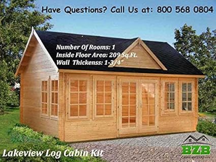 Amazon Com Bzbcabins Com Lakeview Log Cabin Kit Garden Outdoor