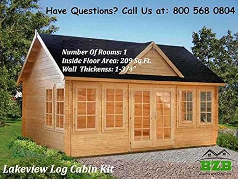 Amazon Com Bzbcabins Com Lakeview Log Cabin Kit Garden Outdoor