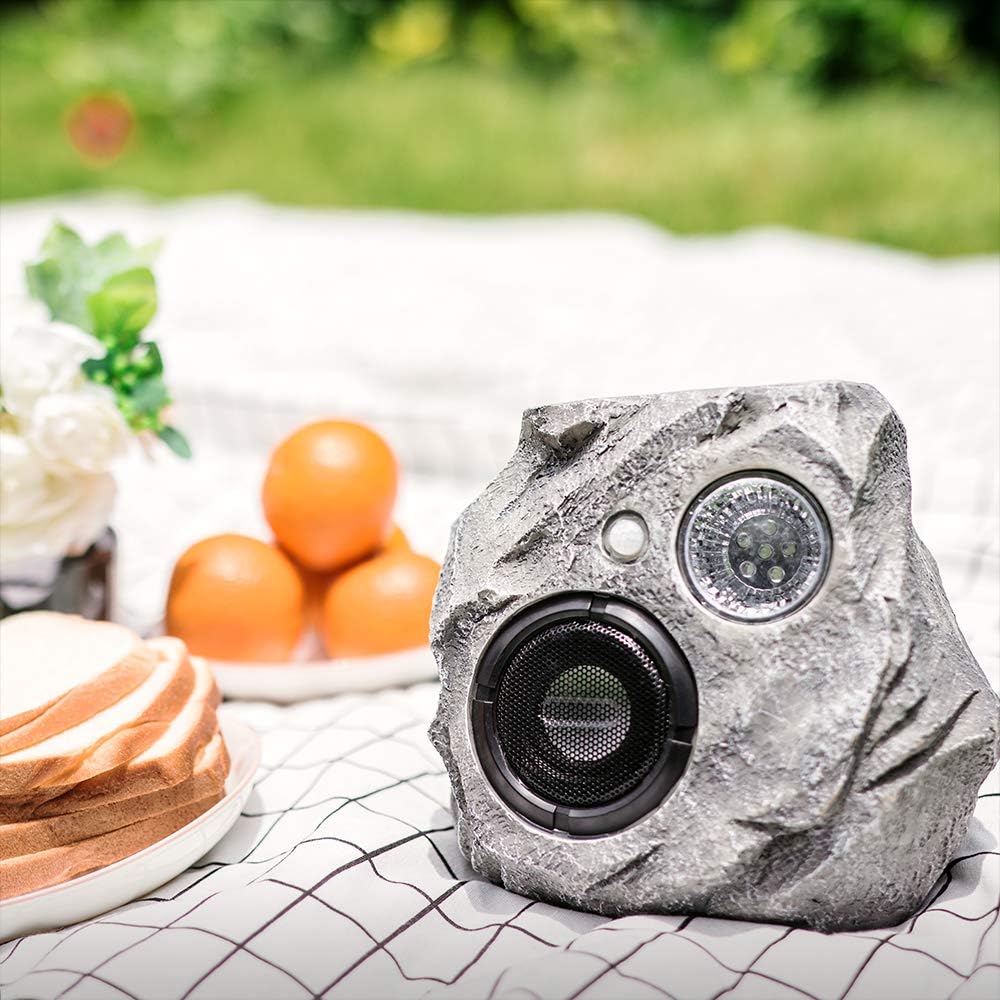 solar powered bluetooth rock speaker