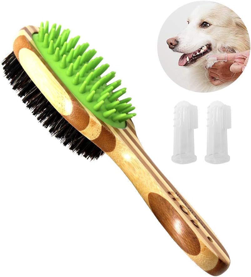 Grooming Brush for Dogs，DoubleSided Dog Grooming Brush, Silicone