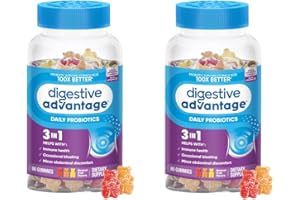 Digestive Advantage Daily Probiotic Gummies for Digestive Health, Gut Health & Immune Support, Probiotics for Men and Women (80ct) - Delicious Natural Fruit Flavor* (Pack of 2)