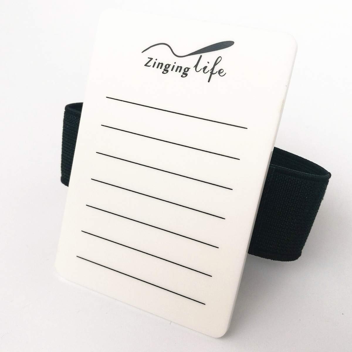 Leave No Glue Mark Durable Professinal Lash Hand Pallet Holder Matt White Acrylic Eyelash Extensions Tray Plate With Adjustable Wrist Strap