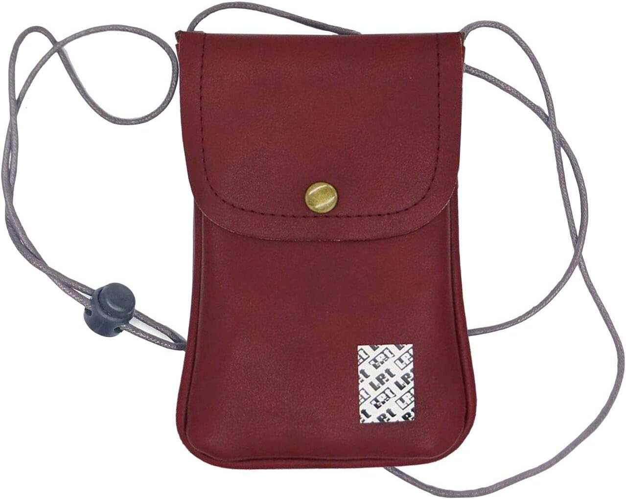 LefRightCasual Fashion PU Leather Cellphone Neck Pouch Bag Credit Card Holder with Adjustable Sling for iPhone XR 6s Plus Galaxy S3 S4 S5 S6 S7 Edge