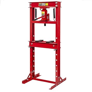 Stark Heavy Duty 20 Ton Capacity Floor Hydraulic Shop Press H Frame Type Jack Stand With Plate Red