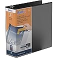 QuickFit View 3 Ring Binder, Angle D-Ring Binder with Clear-View Cover, 3 Inches Wide, Black