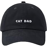 Hatphile: Cat Mom & Dad Hats for Proud Cat Parents | for Men & Women | Embroidered Text - Adjustable Fit - 100% Cotton