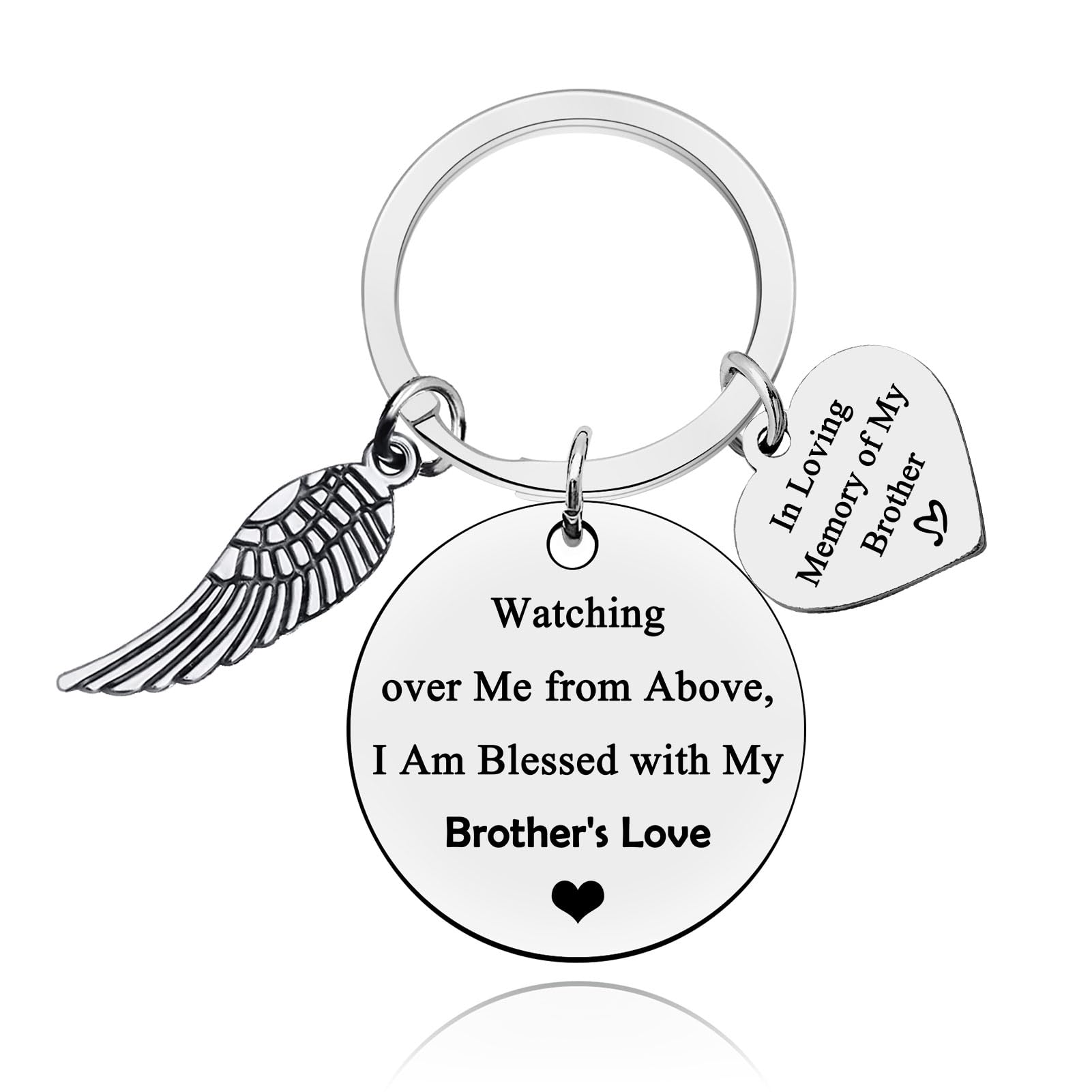 Baipilu Brother Memorial Gifts Brother Keyring Gift for Women Men In Memory of Brothers Keyring Gift Sympathy Memorial Gift for Loss of Brothers Remembrance Bereavement Gift Memory Sympathy Gift