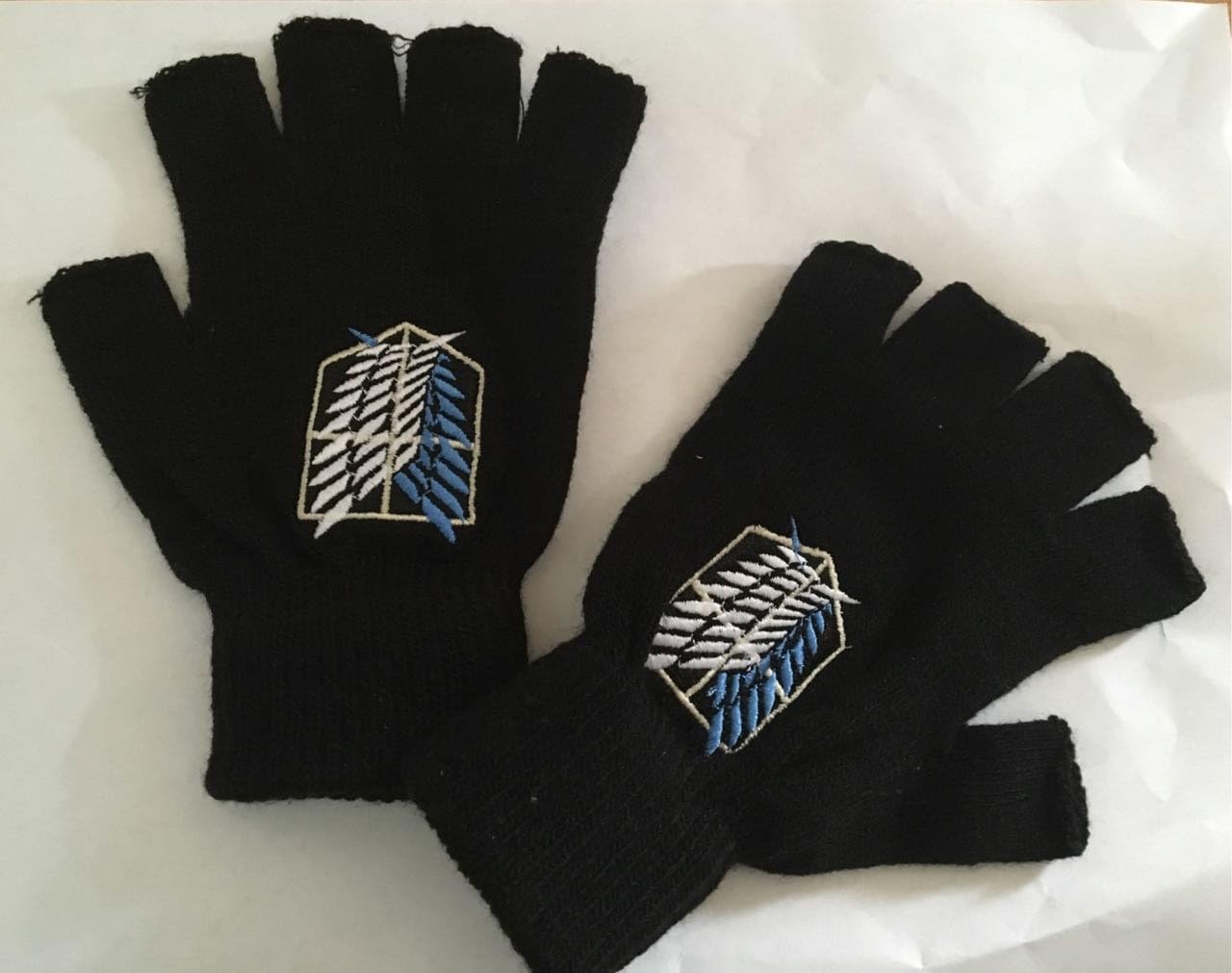 Anime Attack on Titan half finger Gloves