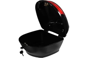 Sosoport Top Case Motorcycle Universal Top Box Large Capacity Motorcycle Tail Box Luggage Storage Trunk Carrier for Motorbike