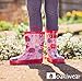 OAKI Kids Rubber Rain Boots Easy-on Handles, Pink Elephants, 8T US Toddler