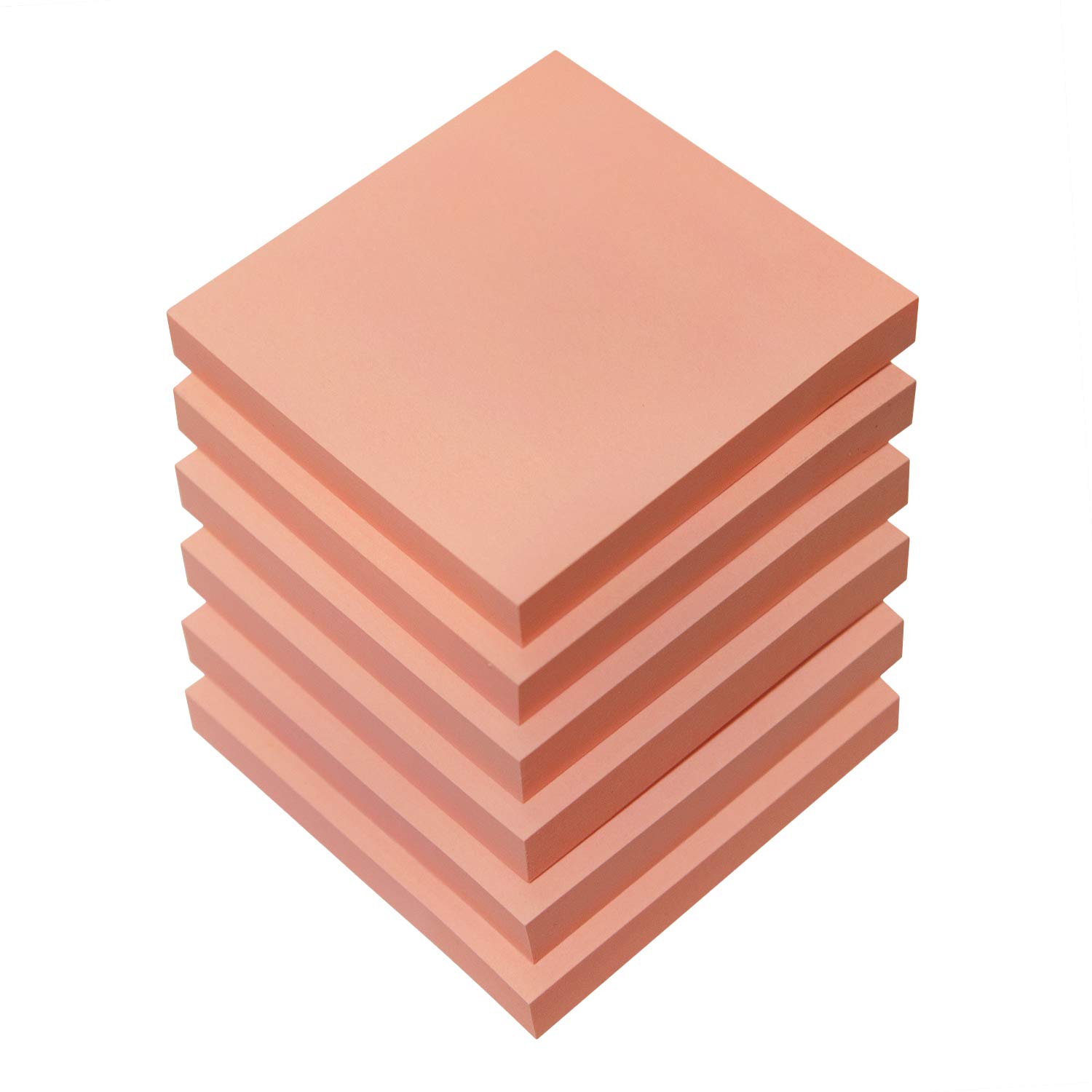 Pink Sticky Notes 3×3 Inches, 6 Pads Self-Stick Notes, 100 Sheets/Pad, Post Notes for Study, Works, Daily Life
