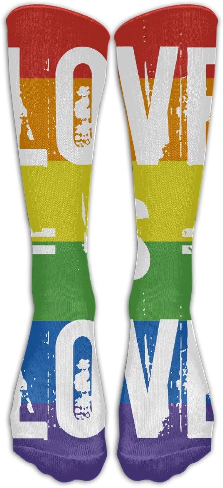 Unisex Cotton Love Is Love Rainbow Flag Compression Sports Socks