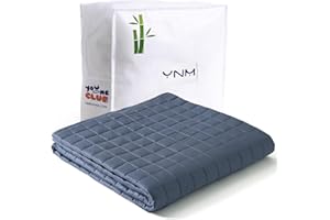 YnM Cooling Weighted Blanket for Adults, 20lbs Heavy Bed Throw for One Person of 190lbs, Perfect for Hot Sleepers or Warm Climates with Cooling Rayon/Glass Beads(60x80 Inches,Queen Bed, Blue Grey)