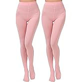 Paralinda 2 Pairs Women's Solid Color Tights 80D, Soft Opaque Microfiber Tights