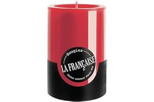 Bougies La Francaise - Pillar Candle - Made in Tunisia, Red Color, +/- 50-Hour Burn Time - 2.76 x ‎3.94 inches