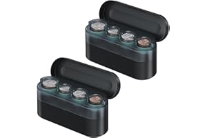 HALOBLK Larger-Capacity Coin Holder for Car Change Holder Organizer, Compatible with Most Car & Trucks, (Black, 2 Pack)