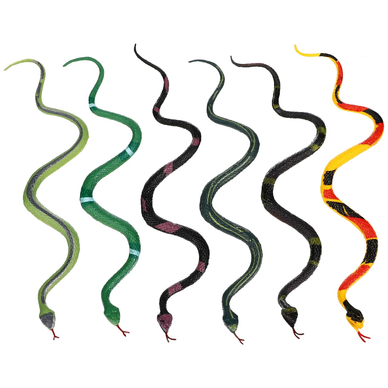 Gatuida 6Pcs Realistic Fake Snakes, Rubber Toy Snakes for Halloween Prank Props Party Favors Decoration Squirrels Bunnies
