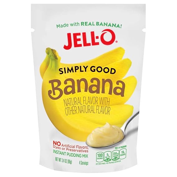 JellO Simply Good Banana Instant Pudding Mix 3.4 Ounce