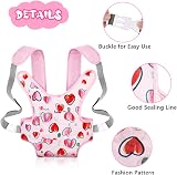 Aolso Baby Doll Carrier Soft Cotton Front Back Adjustable Straps Pink 14-18 in view 3