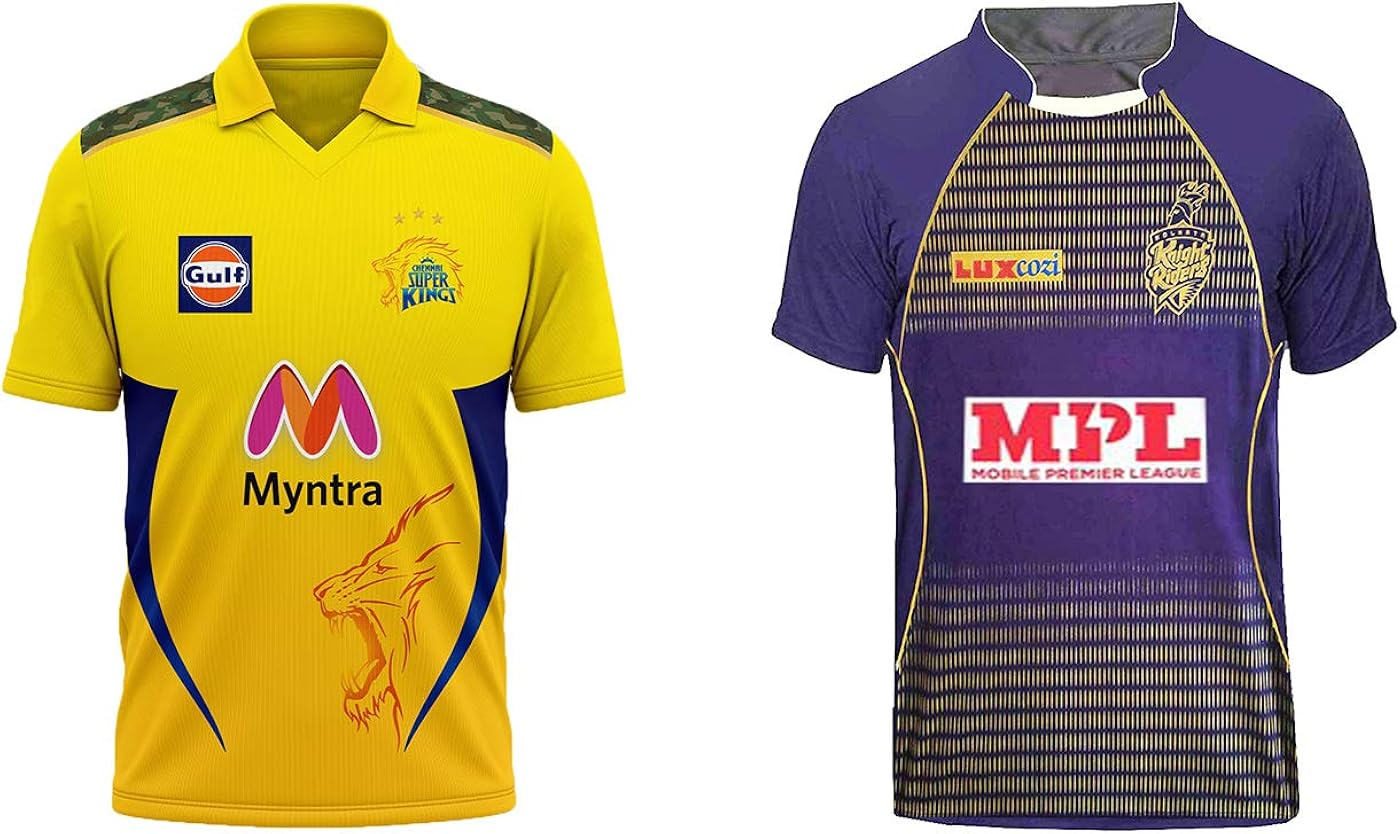 ipl 2021 Jersey csk and kkr Jersey 2021 ipl (1011 Years, CSK New & KKR