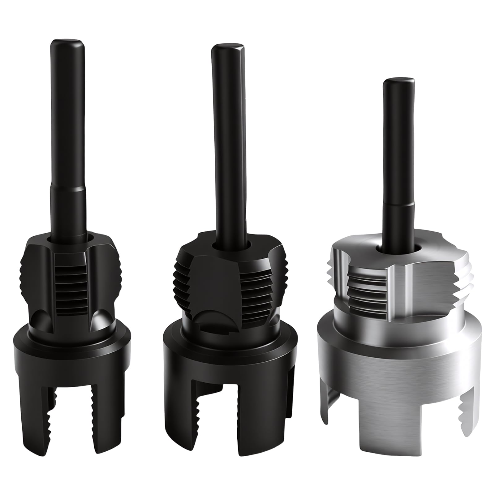 Photo 1 of 3pcs Pvc  Threader Tool Kit,Dual-Function Internal & External Tube Thread Cutting Tools 1/2' 3/4' & 1' PVC Pipes Threader,Hex Shank Quick Change Pipe Threading Tool Fit Electric Drills