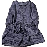 NFYM Womens Ramie Linen Sheer Button Down Shirt Casual Long Sleeve Loose Fit Art Retro Shirt Blouse