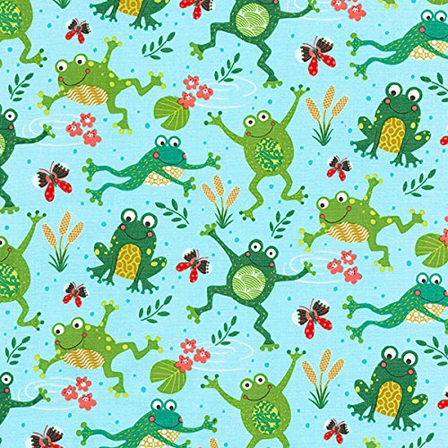 Frog Fabric by the Yard Kritters in the Mailbox Frog Fabrics