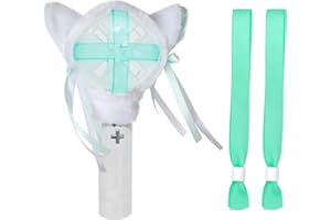 Orizizhic Lightstick Cover for TXT, Plush Light Stick Covers with Bow Cartoon Decorations，Animal Ear Shape Lightstick Protective Cover with 2 Bracelets for TXT Ive Enhypen Twice, Concerts (Cat Ears)