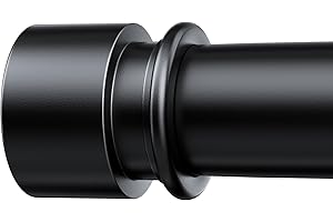 Huntype Curtain Rods for Windows 32 to 96 Inches - Black 1 Inch Diameter Curtain Rods, Easy Installation and Modern Design