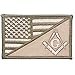 Masonic Square and Compasses USA Flag - 2.25x3.5 Morale Patch (Coyote Brown)